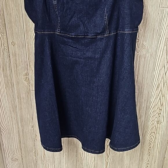 Cider Denim Bowknot Mini Dress Fit & Flare Womens Plus Size 3XL NEW - Picture 3 of 12